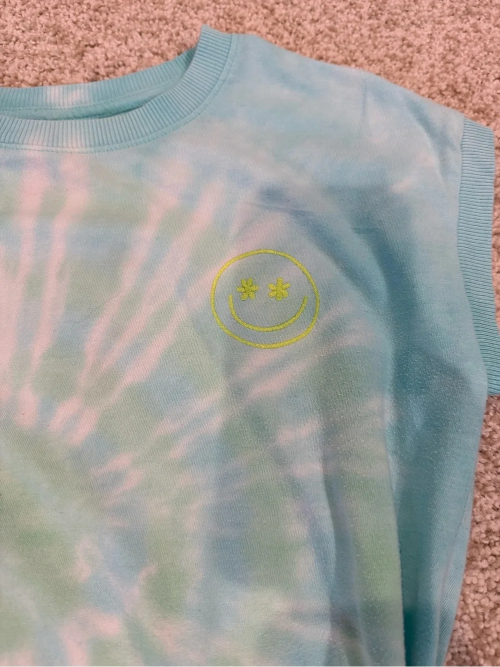 Back 2 School Outfit - Kids Denim Pleated Skort & Smiley Face T-shirt